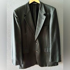 Vintage Burberrys Subtle Striped Dark Gray Sport Coat